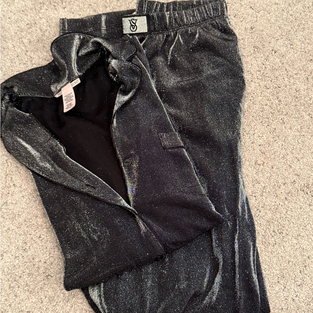 Black Shimmer Pajama Set VS